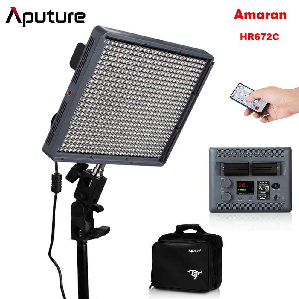 Aputure Amaran HR672C CRI 95+ LED Studio Video Photo Camera Light Color Temperature Adjustable with 2.4G Wireless Remote Battery |
