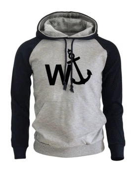 

W'Anker Funny Anchor Rude Comedy Retro Gift Print Hoody For Men 2019 Autumn Winter Fleece Raglan Sweatshirt Men's Sportswear Hot