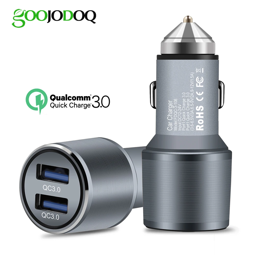 

QC Quick Charge 3.0 Dual Car Charger Adapter Cigarette Lighter Auto Mobile Phone Charger for Xiaomi iPhone X 8 7 4 5 6 Samsung