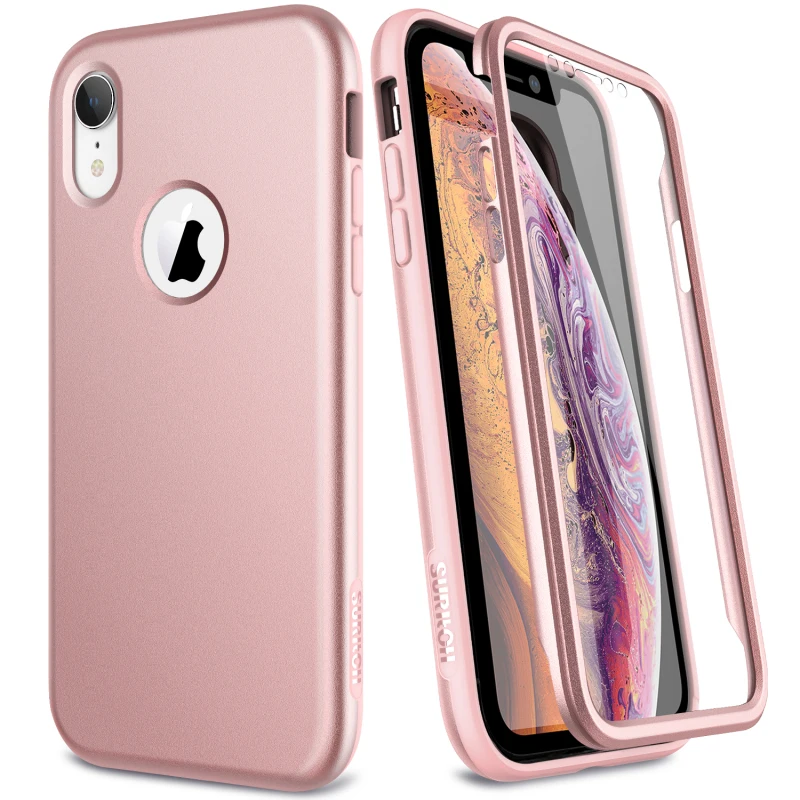 Жесткий чехол Yokata 2 в 1 для iPhone XS XR 360 противоударный бампер со встроенной защитой