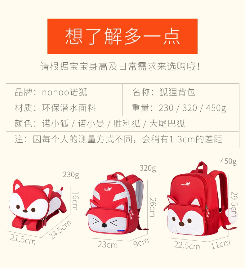 NOHOO high quality kids backpack girls Cartoon kids waterproof toddler backpack 3-7 year old Children's school bags new bag