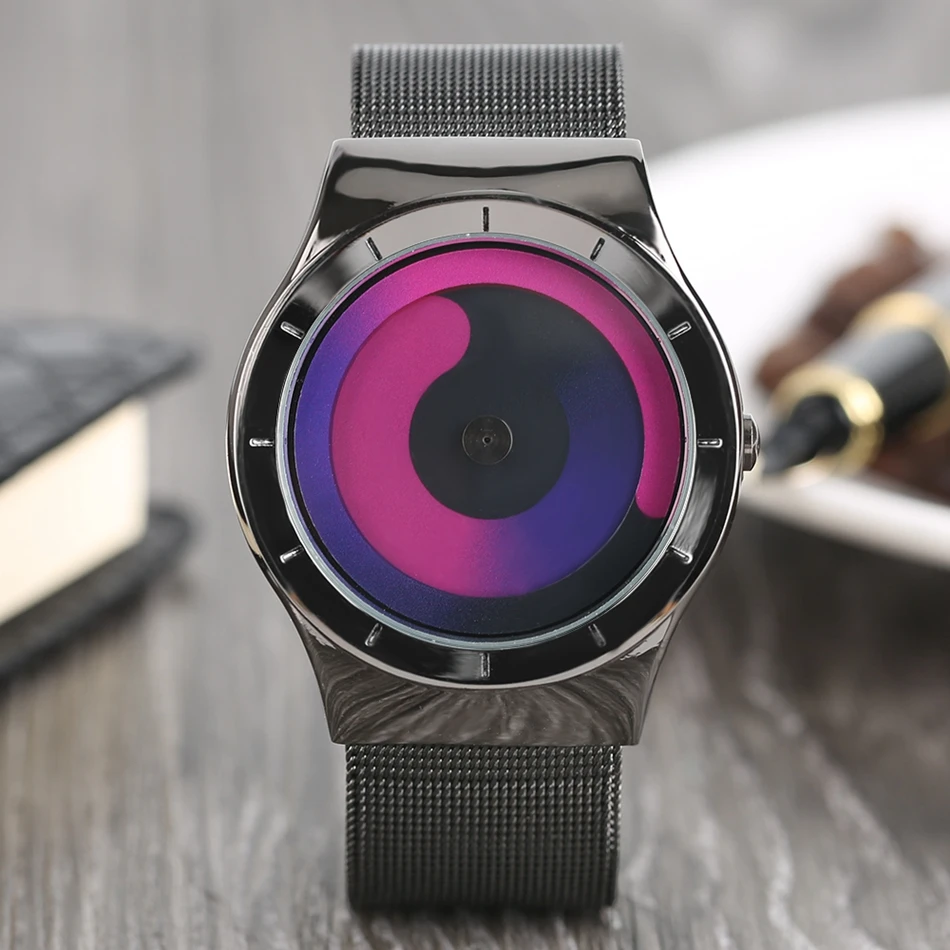 Men Creative Watches Vortex Dial Colorful Design New Arrival Quartz Wrist Watch Men Women Christmas Gift Watch Xmas Clock Relos (31)