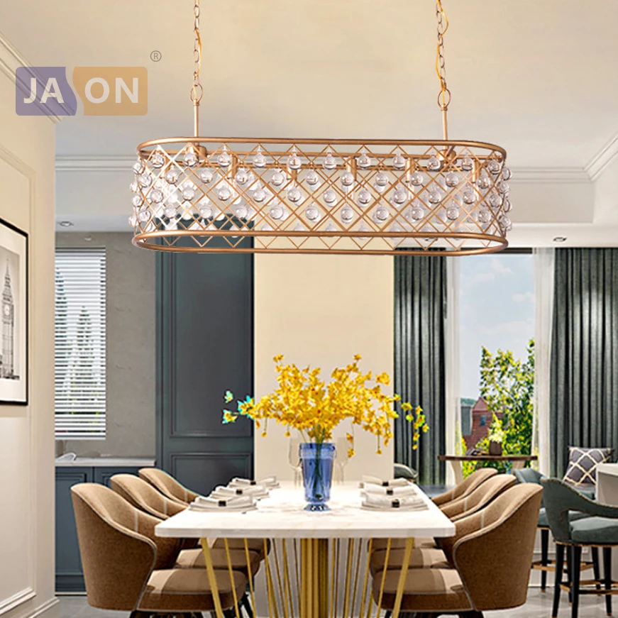 

led e14 American Iron Crystal Golden Clear Chandelier Lighting Lustre Suspension Luminaire Lampen For Foyer Bedroom