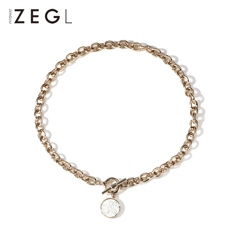 ZEGL Golden Necklace Women's Pendant Personalized Necklace Neck Chain