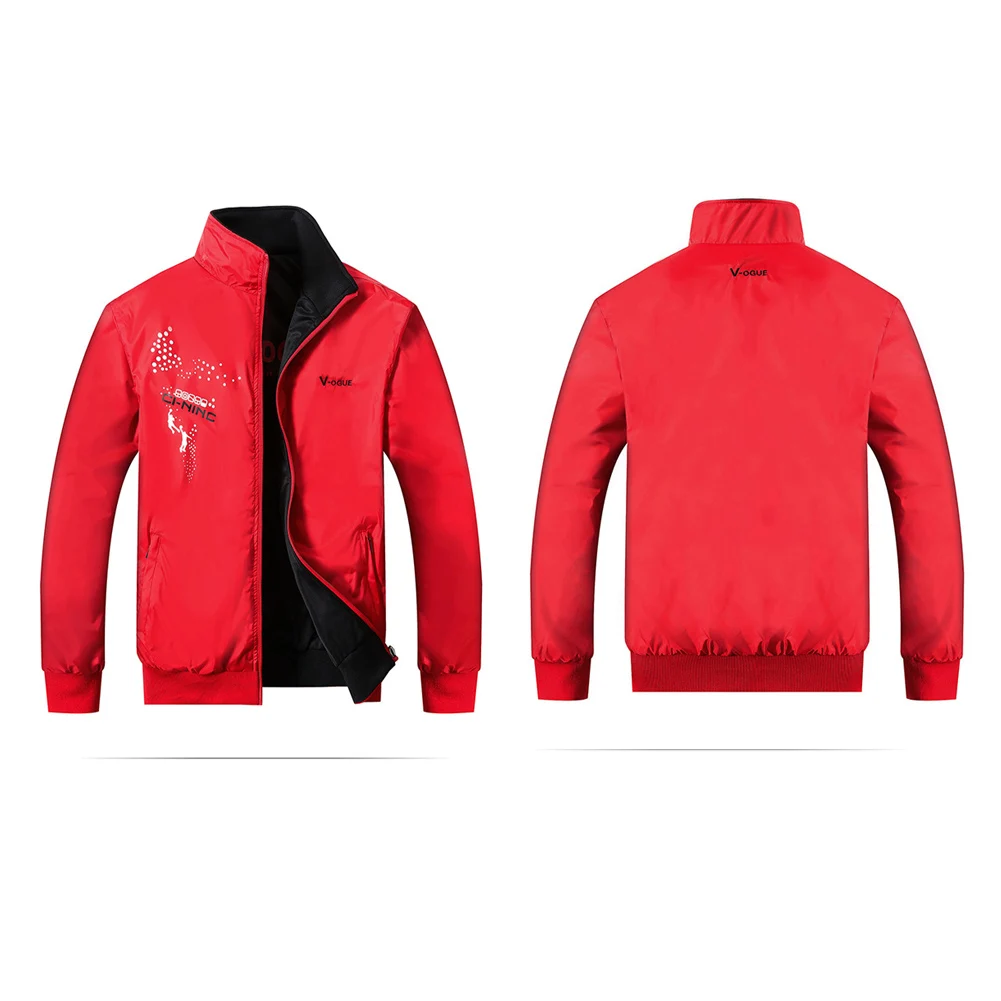 Men's Spring Autumn jackets Fashion Stand Collar double sided Bomber