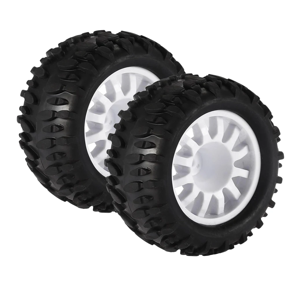 4x Rubber Tires Wheel Rim Tires for 1/16 RC HSP HPI ZD Racing Wltoys Monster Truck