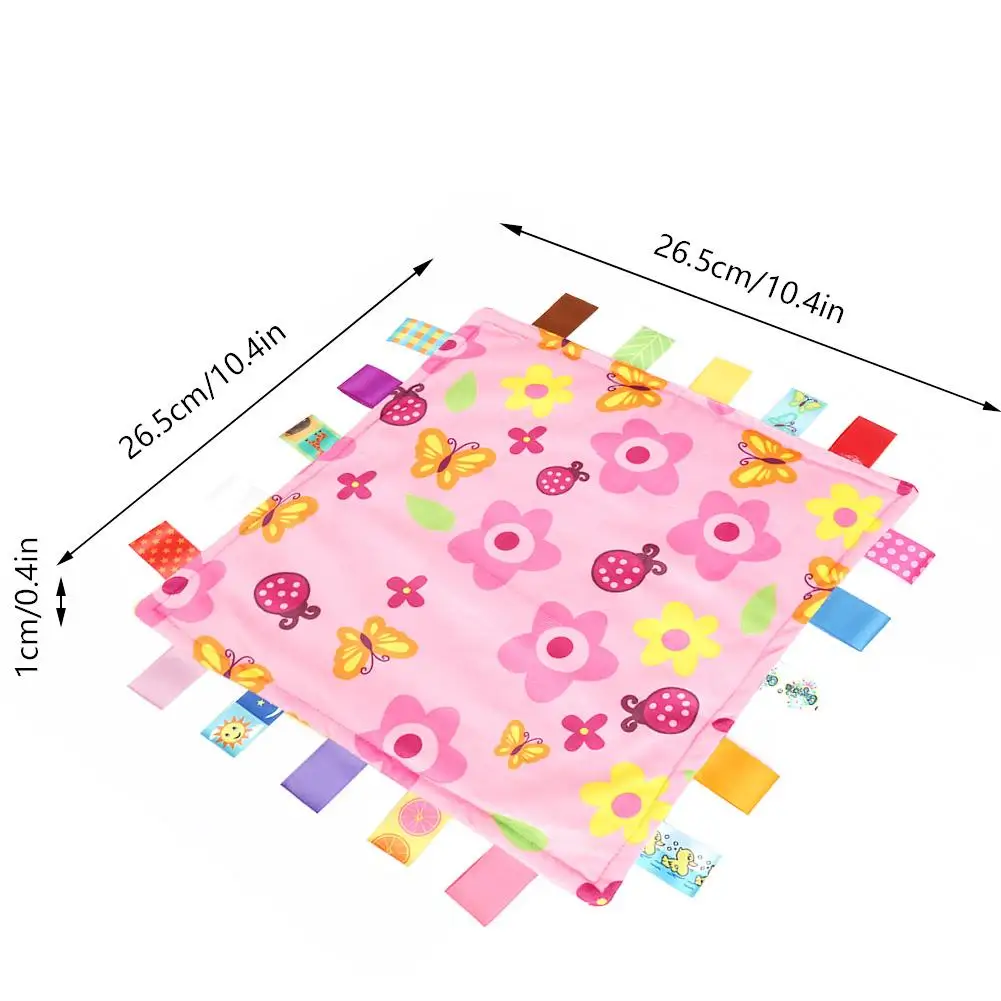 Новорожденного ребенка успокаивающее Полотенца Мягкий комфортный Taggies Одеяло протрите плюшевые игрушки для младенцев с мультяшным принтом ручной игрушки-полотенце детские аксессуары - Цвет: Four Flowers.4