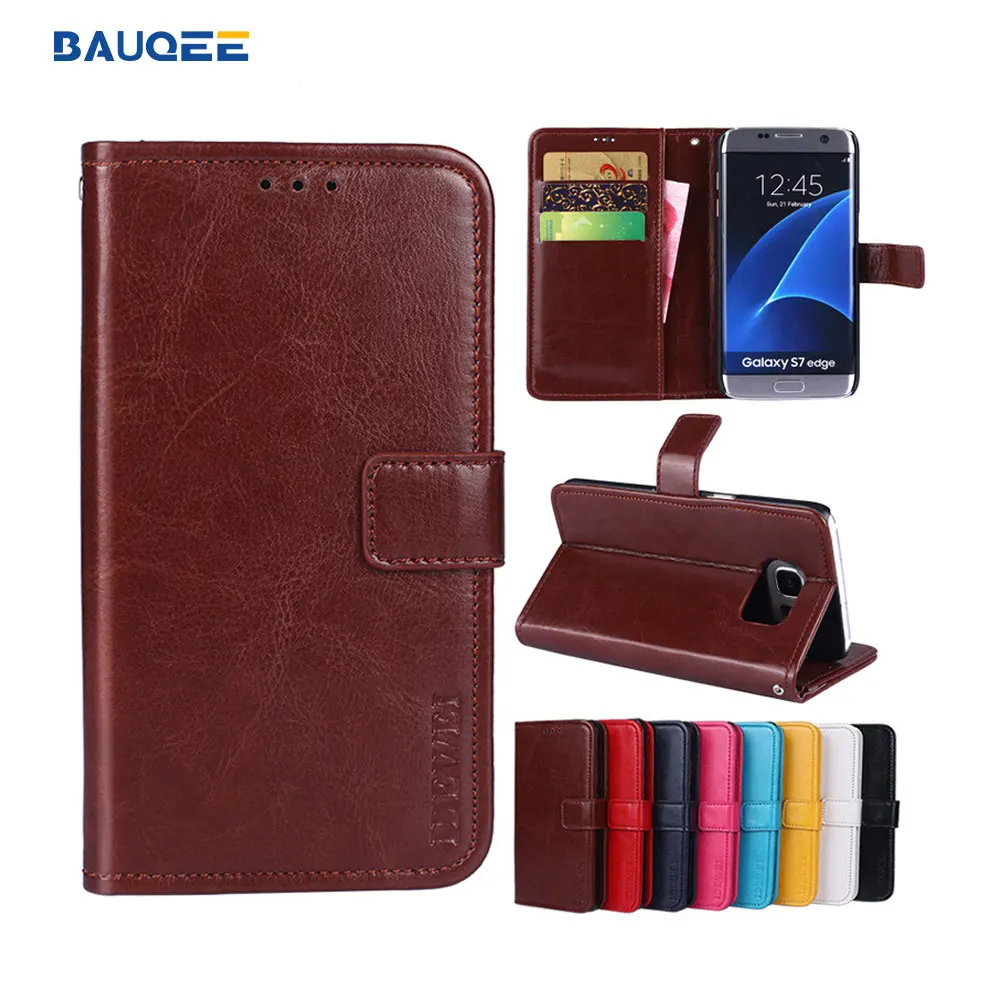 Luxury Brand Phone Case For Samsung Galaxy S7 Edge Flip Cases With Card Pocket Full Cover edge |