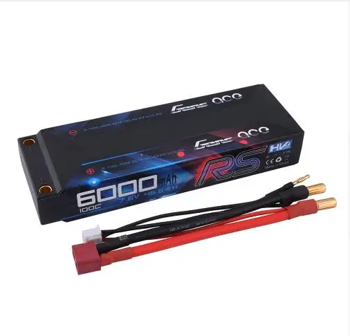 

2PCS Gens ace 100C-200C RC Car Battery 7.6V 6000mAh Battery 2S T Plug for 1/8 1/10 Stampede Car Models IFMAR Racing Battery