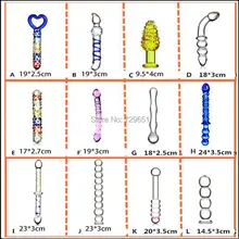 Оптовая продажа 12 шт./лот Стекло Дидло Анальный Butt Plug Кристалл Анальные Шарики поддельные Пенис Эротические Секс-Игрушки для Женщин Взрослые Продукты для пары