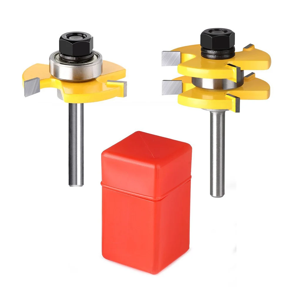 

Tongue Groove Router Bit Set T Shape Wood Milling Cutter Shank Woodworking Tool --M25