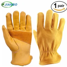 Mechanics Driver Men Motorcycle Work Gloves Non-slip Wearable Safety Cowhide Welding Riding Protection Racing Garden Moto Gloves