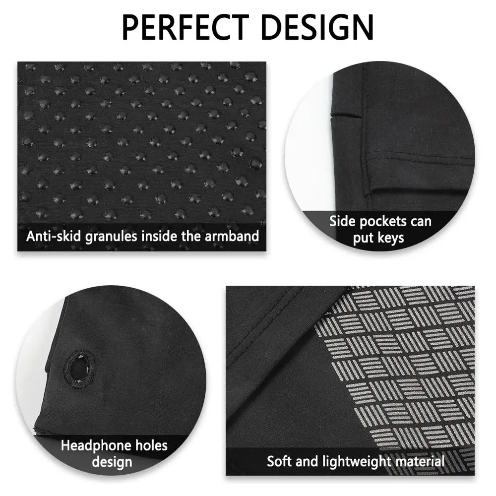 Running Sports Armband ,Comfort Phone Armband Sleeve Reflective Strap Holder Pouch Case for Exercise Workout Fits iPhone X876Plus,Samsung Galaxy S9S8S7 (3)