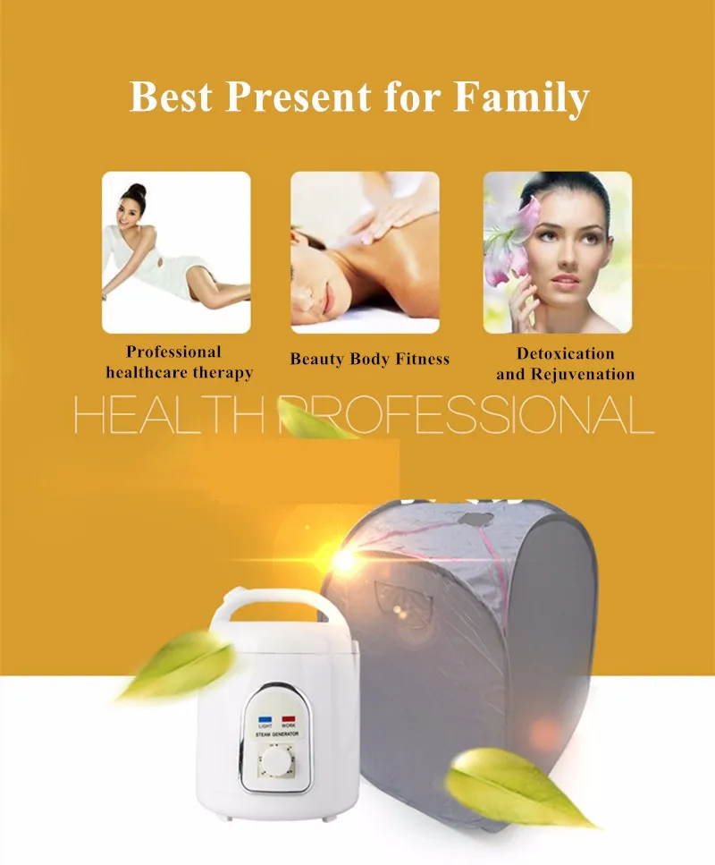 Saunas Kit Including Generator Tent and Tubing Infrared Sauna Oxygen Ionizer Healthcare Detoxication Rejuvenation Steam Therapy (5)