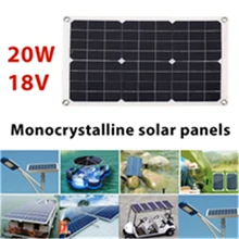 Cewaal Portable Solar Panel 20W 18V Emergency Power Supply Solar Charging Solar Generator USB+DC Port Car Battery Charging