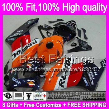 

Fairing Red blackInjection For HONDA 04-05 CBR 1000RR 1000 RR 38B42 Repsol orange CBR1000 RR 04 05 CBR1000RR 2004 2005 +decal