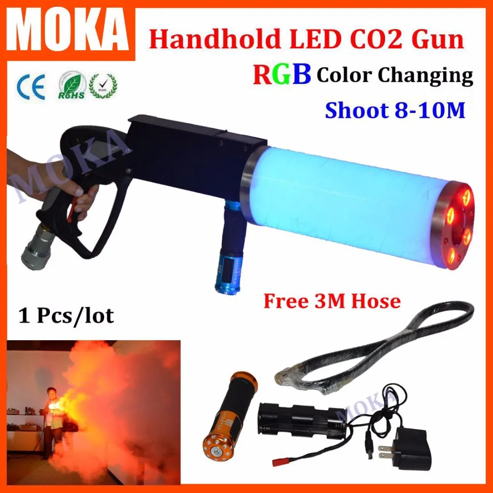 1 Pcs/lot fog gun shooter co2 gun for dj led Co2 Pistol With Battery