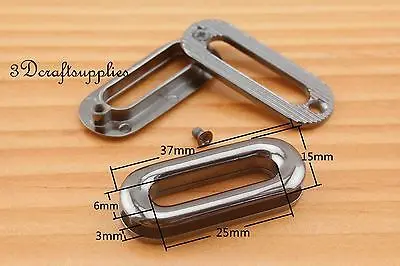 

eyelets metal with washer grommets gunmetal oval 8 pieces 25 mm T2A