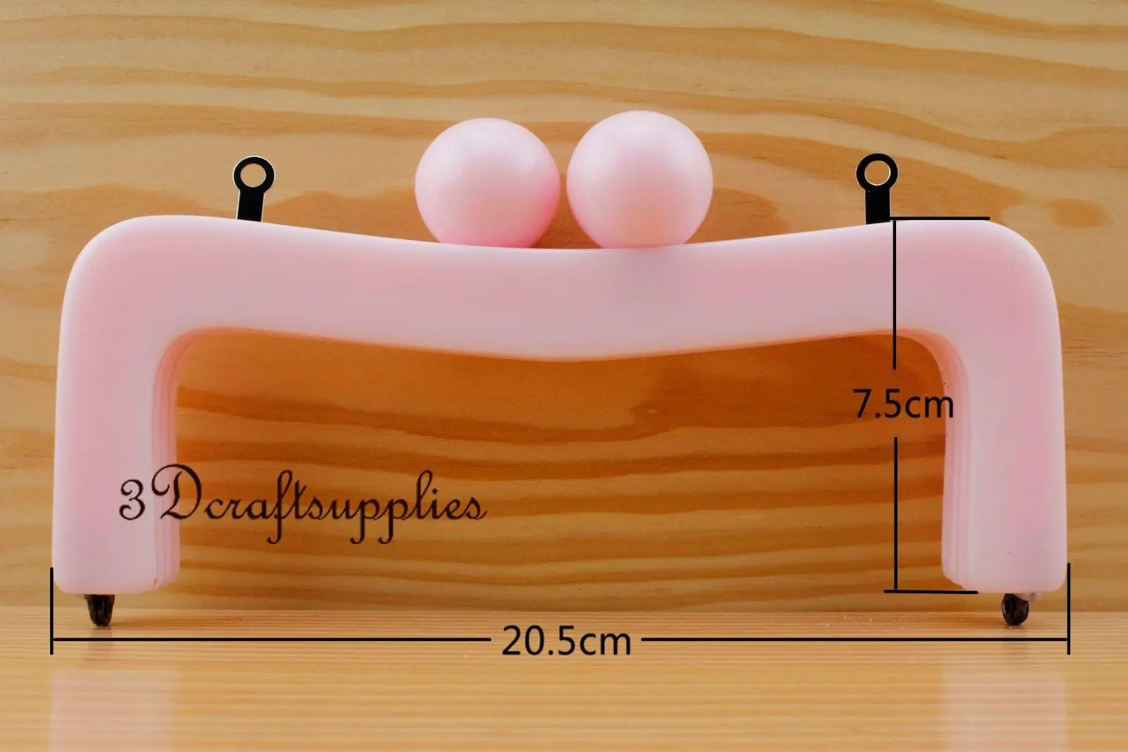 

frames glue on bag purse frames clasp resin 8 inch x 3 inch pink M118
