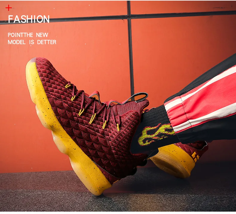 2018 Hot High Top Basketball Shoes For Men Woman Cushioning Original Basketball Sneakers Shockproof Couple Athletic Sports Shoes (13)