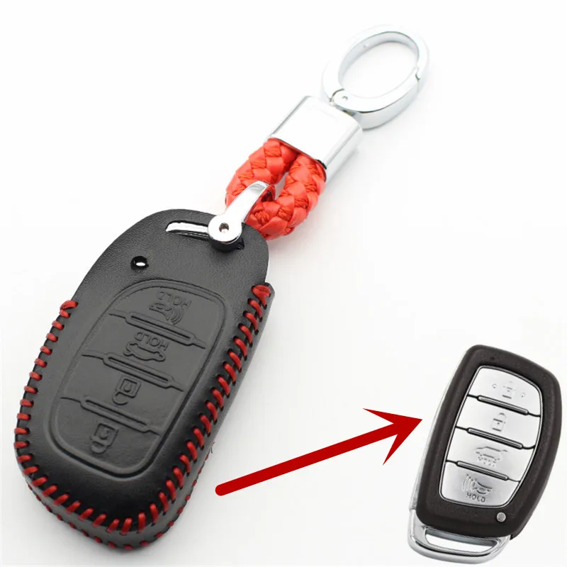 FLYBETTER кожаный брелок 4 кнопки Smart Key чехол для hyundai IX25/IX35/Elantra/Соната/I40 стайлинга автомобилей L219