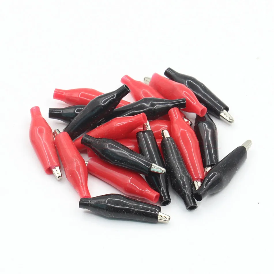 

20Pcs Small Crocodile Clip/Alligator Clip 2.8cm Black and Red Sheath Clip Power Clamp Test Clip( 10Pcs Red+10Pcs Black)