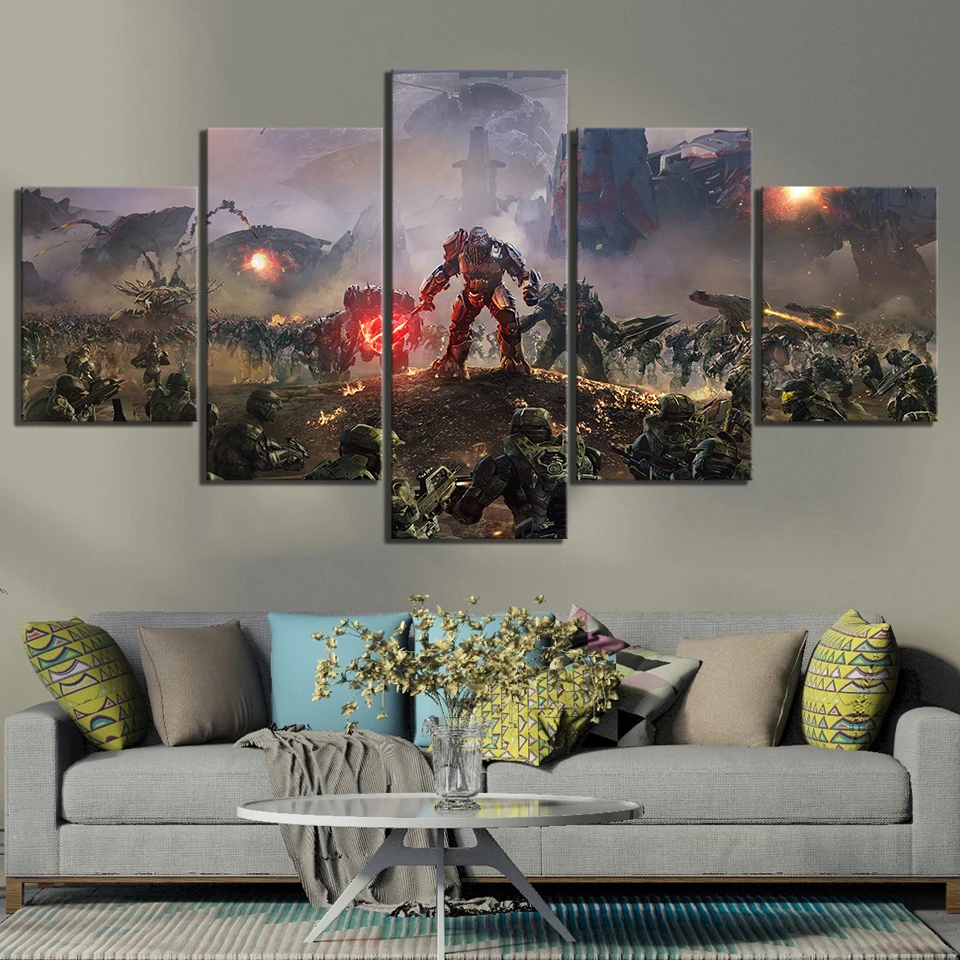 

5 Piece RTS Game Halo Wars 2 Poster Canvas Panitings Wall Art for Home Decor