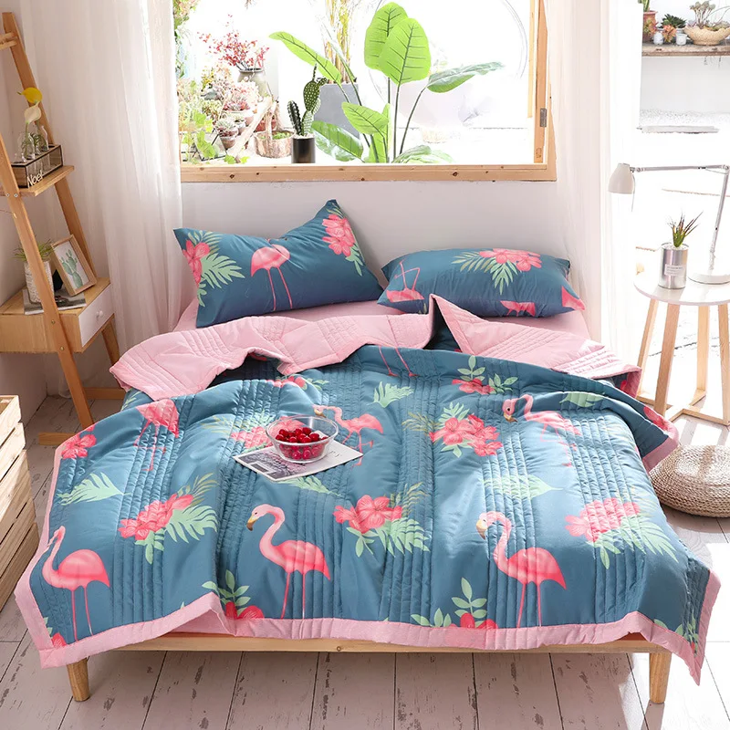 

Flamingo Summer Quilt throw blanket Air Condition Comforter Twin Queen Size Blankets for Adults Kids Plaids Patchwork Bed Covers