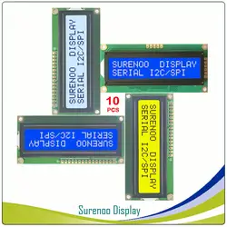 10 шт. X серийный SPI I2C 1602 162 16*2 характер ЖК-дисплей модуль Экран дисплея LCM с светодио дный Подсветка построить В AIP31068L контроллер