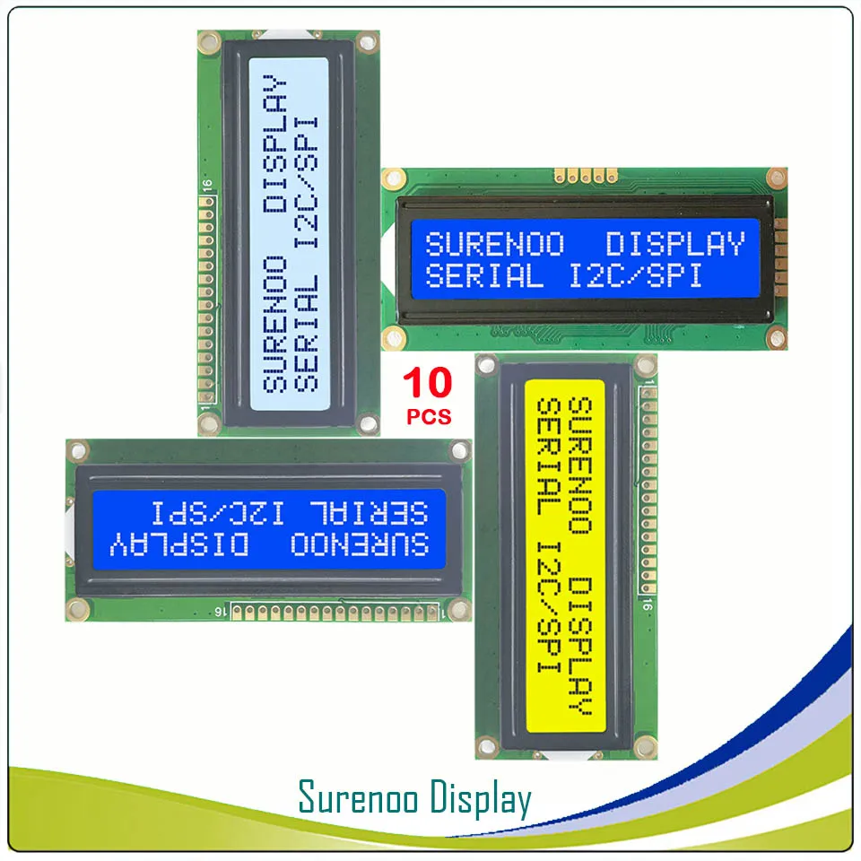 10 шт. X серийный SPI I2C 1602 162 16*2 характер ЖК дисплей модуль Экран дисплея LCM с светодио