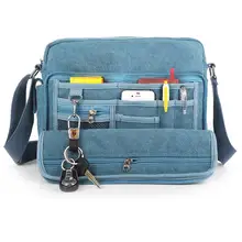 mix application multi pockets multifunctional canvas messenger book magazine pad solide card money keys coins pen storage bags