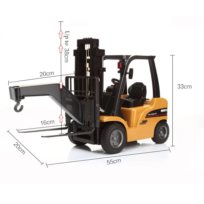 Новое поступление HuiNa 577 вилочный погрузчик сплав металл пластик 2,4G 8CH RC грузовик Мультиплеер игрушка
