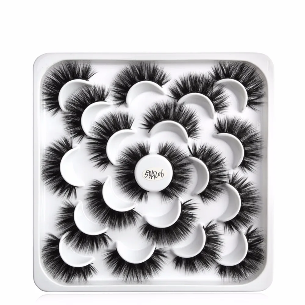 

10pairs 5D Fake Lashes Natural Curling Slender Mink Hair False Eyelashes Mink Eyelashes Makeup Tool faux cils magnetique