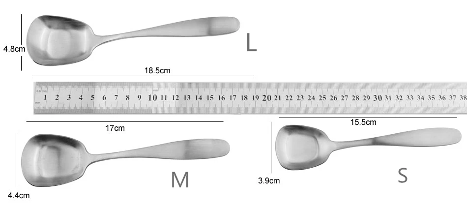 Квадратный форма плоская ложка нержавеющая сталь большой совок для супа риса мед Stiring Ложки полировки столовые приборы кухня интимные аксессуары