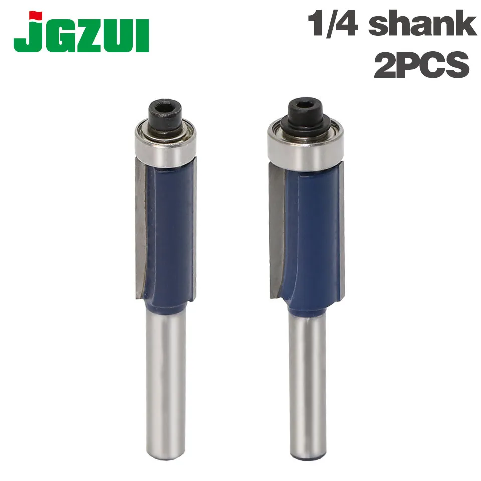 

1pcs 1/4" Shank Flush Trim Router Bits for wood Trimming Cutters with bearing woodworking tool endmill milling cutter