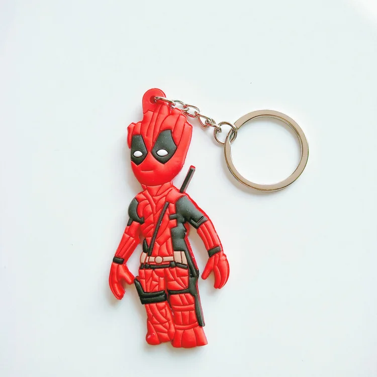Avengers 3 infinito guerra Iron Man llavero PVC Groot Thanos spiderman moda divertida silicona para llaves colgante joyería Chaveiro