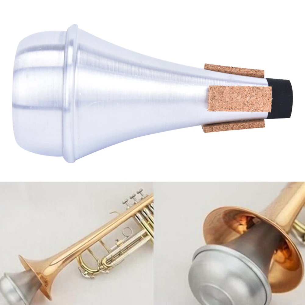 Universal Beginner Straight Practice Portable Lightweight Silver Accessories Aluminum Alloy Trumpet Mute For Jazz Instrument
