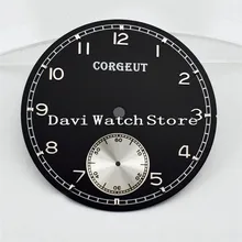 38,9 мм Corgeut черный циферблат белый цифровой Калибр ETA 6498 st36 часовой механизм A633