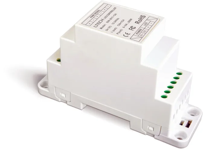 

DIN-3011-12A;DIN-Rail LED Power Repeater;DC12-24V input;12A*1CH Max. 12A output