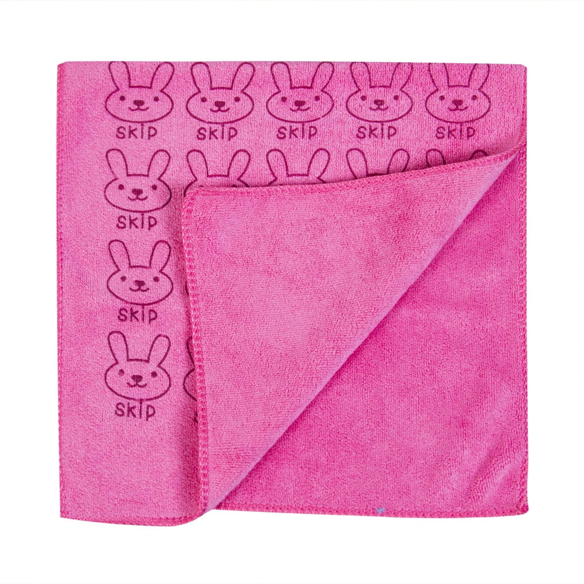 Cute Rabbit Soft Microfiber Baby Infant Newborn Absorbent Drying Washcloth Bath Towel Feeding Cloth toalha de banho - Color: Pink