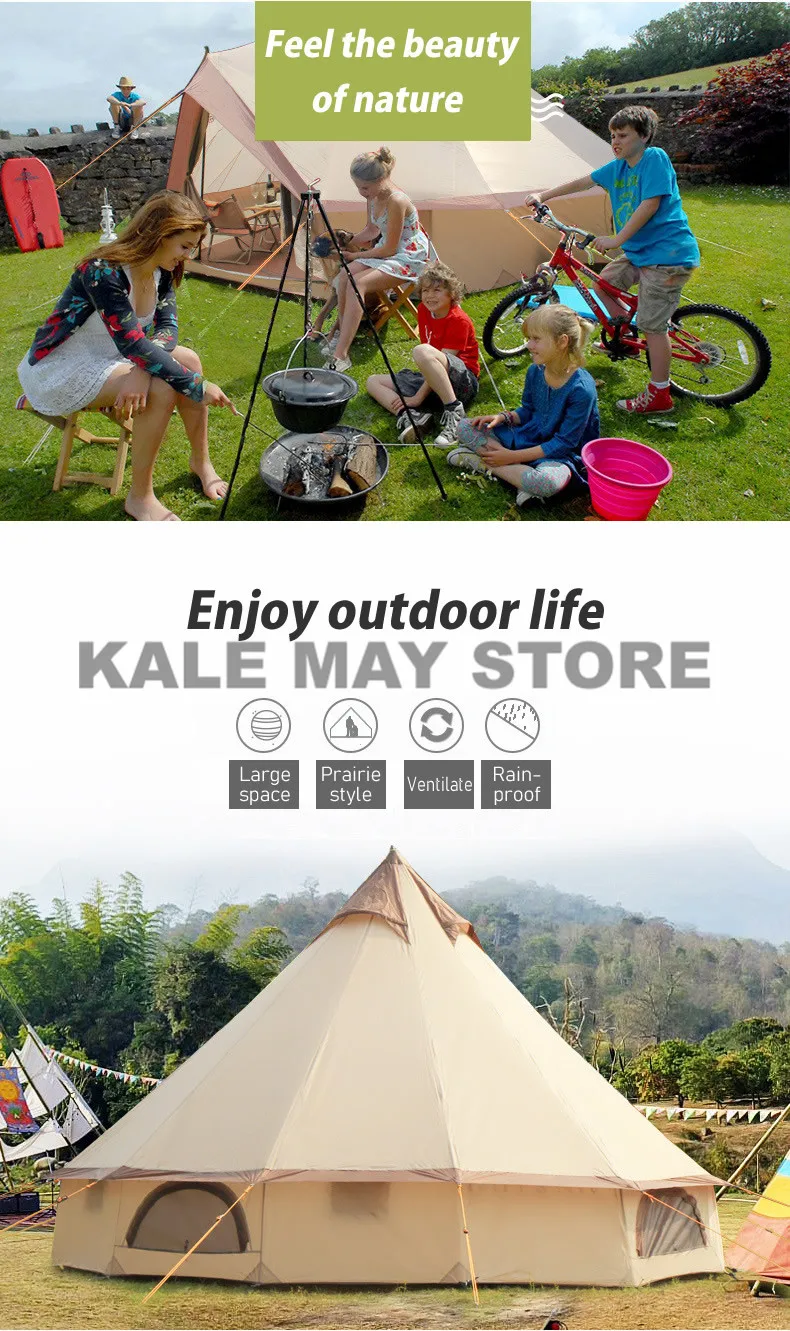 Barraca da Família para a Auto drive Tenda ao ar Grande Espaço Yurt Mongolia 8 10 Pessoa Livre à Prova d' Água Oxford Camping Selvagem Sobrevivência Piquenique 4 da pessoa 8-10 do yurt da mongólia