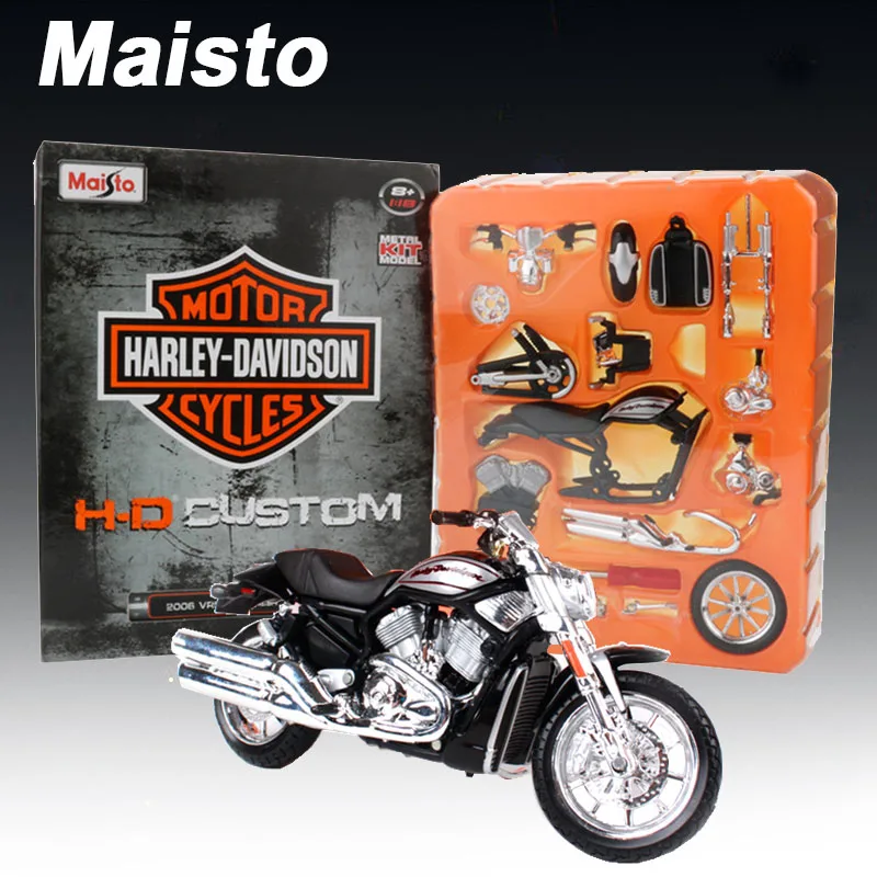 

Maisto 1:18 Alloy Assembly Motorcycle Model Toy 2006 VRSCR STREET ROD DIY Nostalgic Motor Bike Home Decoration Toys For Children