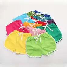 Летние штаны для малышей; однотонные хлопковые короткие штаны с принтом для мальчиков и девочек; повседневные штаны для малышей; одежда для детей
