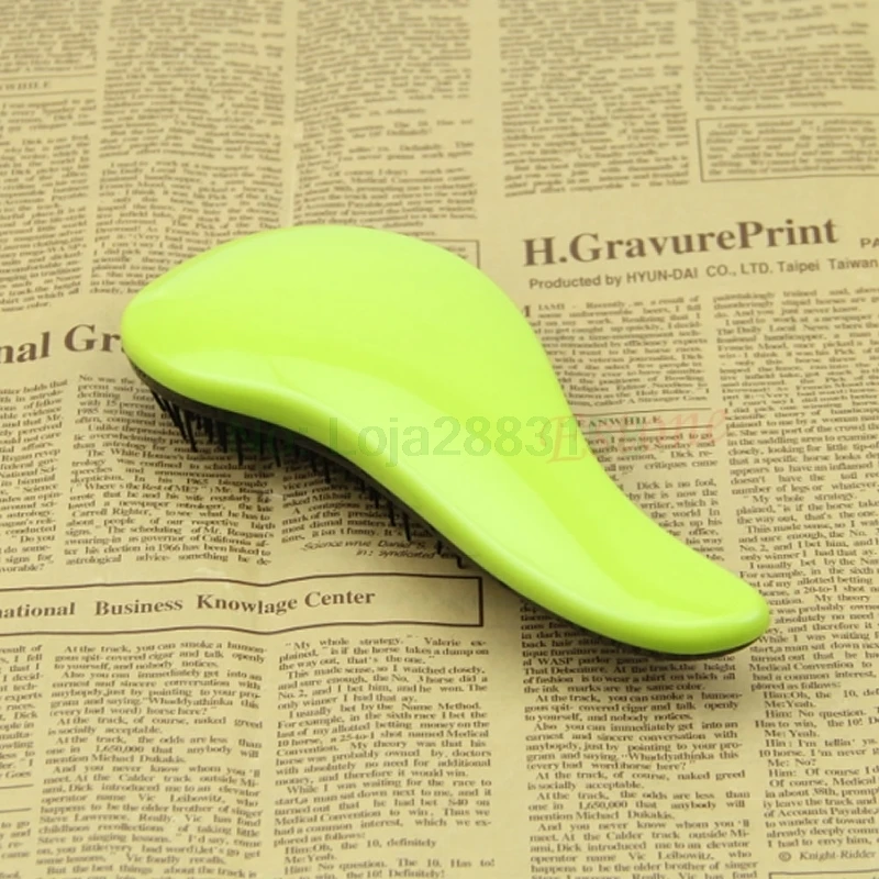 Ручка Волшебная распутывающая Расческа для душа салонная щетка для волос инструмент для укладки - Цвет: Зеленый
