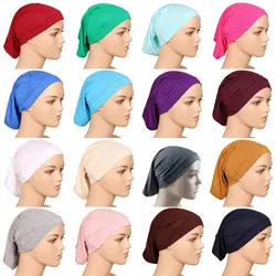 LARRIVED 2019 Новый мусульманский головной платок женские шапочки под хиджаб шляпа шапка хлопок под шарф кость капот шеи крышка мусульманский