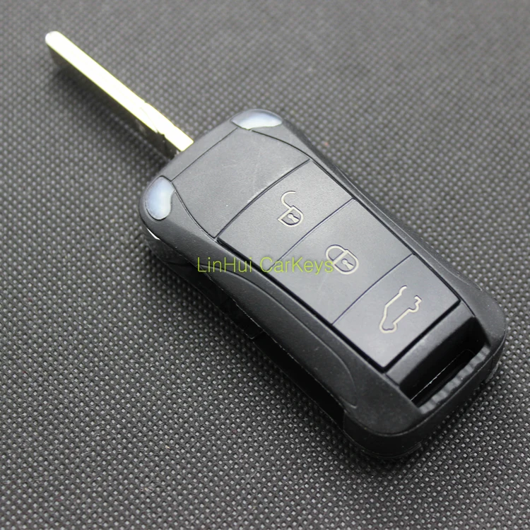 PINECONE for PORSCHE CAYENNE Key Case 3 Buttons Uncut Blank Brass Blade