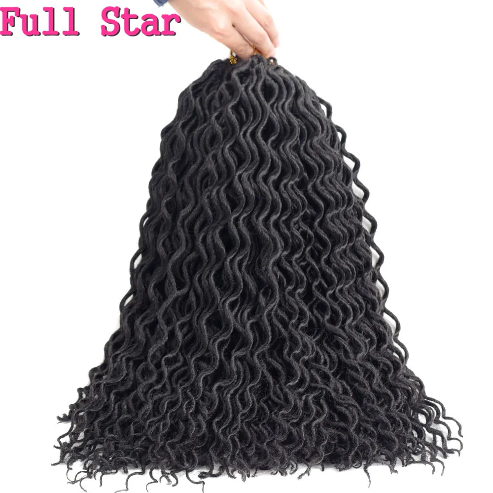 Полный Звезда 1" Faux locs Curly заканчивается 24 корни вязанная косами чёрный; коричневый Цвет химическое плетение волос для Для женщин