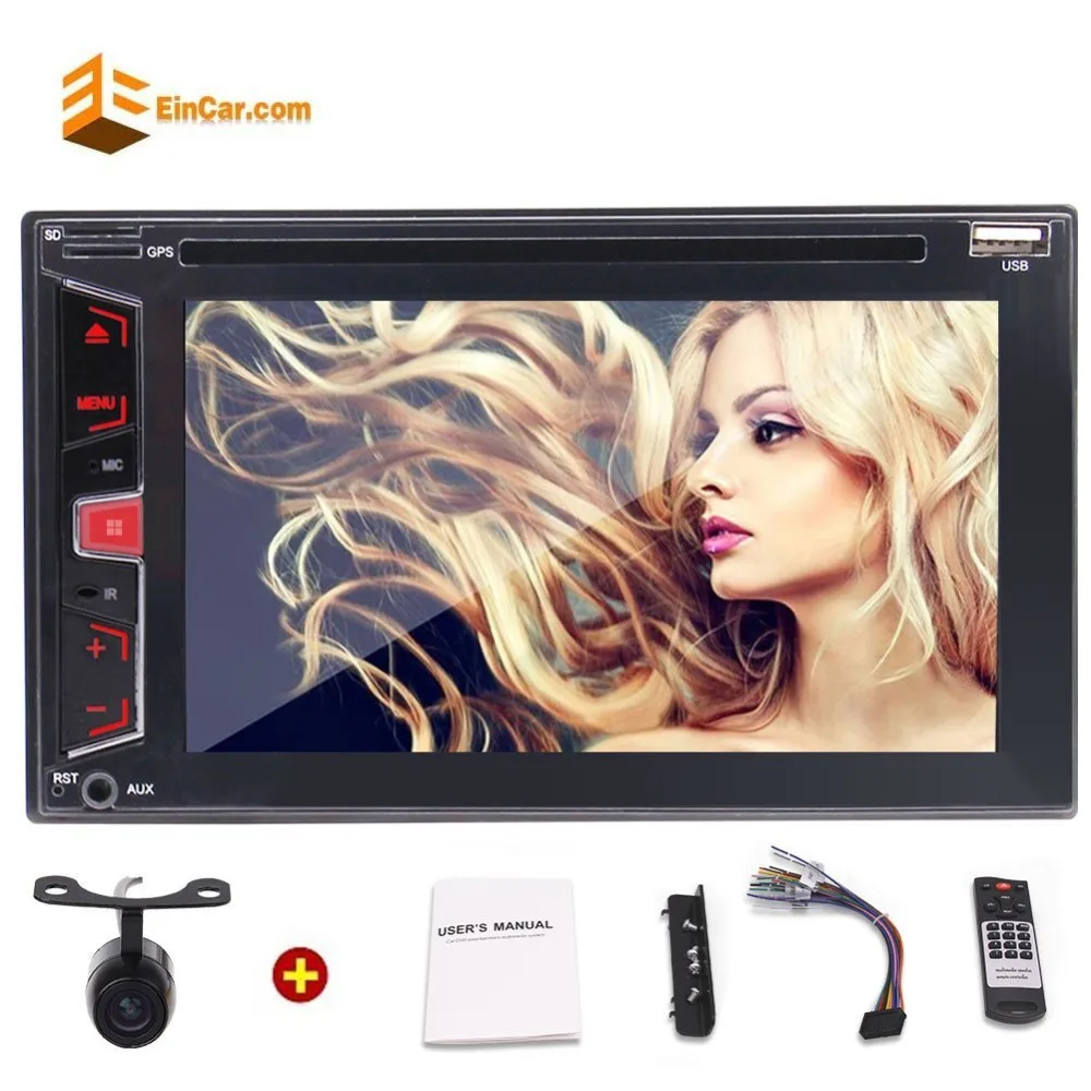 

Rear Camera+Eincar 6.2'' Double Din Car Stereo Bluetooth In Dash Car DVD/CD Player Head Unit FM/AM RDS Radio HD Audio Subwoofer