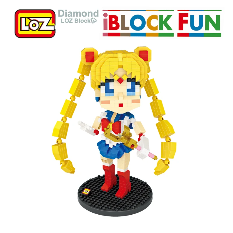 LOZ Sailor Moon Tsukino Usagi Moon Crystal Power Make Up 15cm 730Pcs Action Figure Toy Assembly Blocks Toy 9794 LOZ Sailor Moon Tsukino Usagi Moon Crystal Power Make Up 15cm 730Pcs Action Figure Toy Assembly Blocks Toy 9794