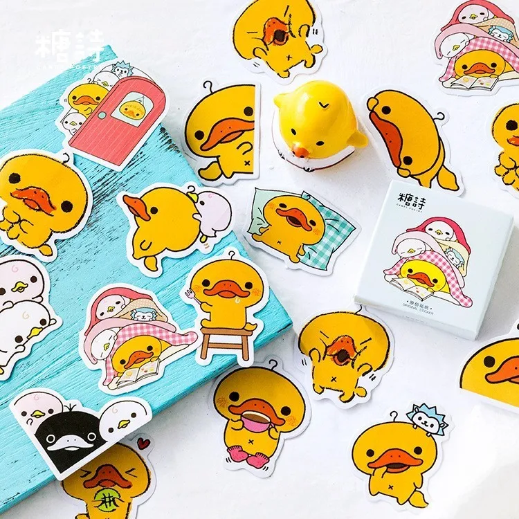 45PCS/box New Cute Refueling Duck Paper Lable Sealing Stickers Crafts Scrapbooking Decorative Lifelog DIY Stationery